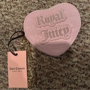Juicy Couture Light Pink Heart Clutch with Gold Handle